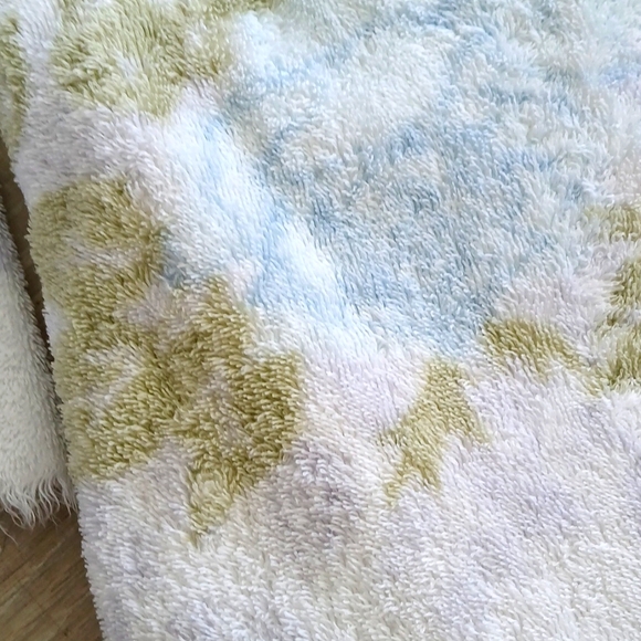 Set of vintage Fieldcrest fringed towels blue roses - Picture 3 of 6